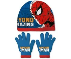 SPIDER-MAN Kepurė ir pirštinės vaikams Spiderman Great power, mėlyna