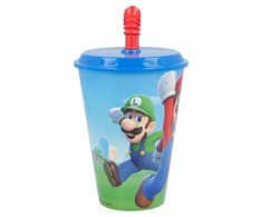 Super Mario puodelis su šiaudeliu 430 ml