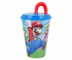 Super Mario puodelis su šiaudeliu 430 ml