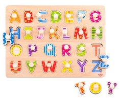 Tooky Toys „Taky Toy Puzzle Montessori“ dėlionė su kaiščių abėcėle