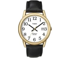 TIMEX Vyrų Laikrodis T2H291 35mm Juodas Odinis Dirželis Aukso Korpusas