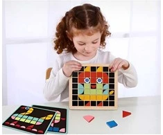 Tooky Toys TOOKY TOY Medinė mozaikinė Montessori dėlionė