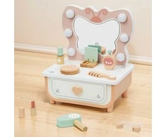 Tooky Toy Medinė Tualetė Drugelis su LED Veidrodžiu + Kosmetika