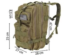 TRIZAND Militrinė kuprinė XL 35L žalia