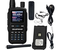 Trumpojo nuotolio racijos „baofeng uv-5r mini“ – didelis veikimo nuotolis iki 20 km, žibintuvėlis