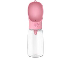Turistinis butelis su šuns dubeniu, 550 ml - rožinė