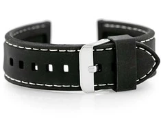 Pacific U20 rubber watch strap - juodas/baltas 26mm