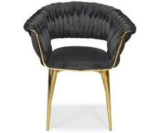 Veliūrinė prabangi Kėdė Glamour Juoda