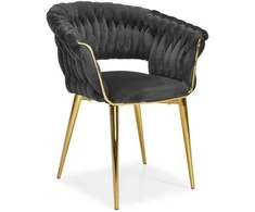 Veliūrinė prabangi Kėdė Glamour Juoda