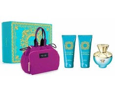 Kvepalų rinkinys moterims  Versace Dylan Torquoise (EDT, 100 ml + kūno losjonas, 100 ml + dušo želė, 100 ml + kosmetinė)