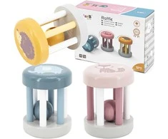 Viga Toys Viga Kūdikio medinis barškutis su gyvūnu drambliuku 1 vnt., melsvai žalsvas