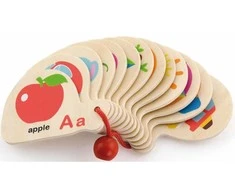 Viga medinė brošiūra abėcėlei ir anglų kalba Montessori