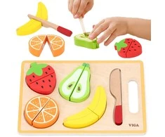 VIGA Medinė Ugdymo Dėlionė Montessori Vaisiai