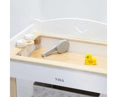 Viga Medinis 2-in-1 Pervystymas Stalas ir Vonelė Lėlėms