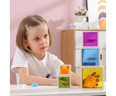 Viga medinis piramidės galvosūkis blokuoja Sorterio montessori