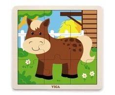 Viga Toys „Viga“ patogus medinis dėlionės arklys 9 elementai