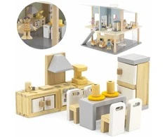 „Viga Polarb“ baldų rinkinys „Dollhouse“ virtuvės valgomajam