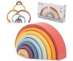 Viga Toys VIGA Medinė Tęcza Dėlionė Klockai Montessori