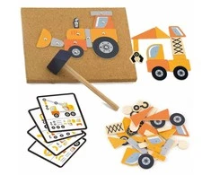 Viga Toys Medinė Priešpaskaita Statybos Transportas 45 Elementai