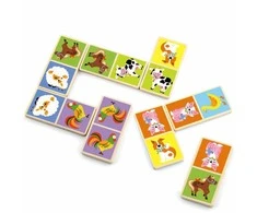 Viga Toys Medinis Domino Žaidimas 28 elementų Su Gyvūnais