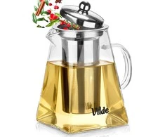 Stiklinis arbatinukas su nerūdijančio plieno sieteliu Vilde 920 ml
