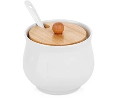 Vilde cukrinė keraminė su šaukšteliu 250 ml balta