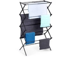 Vilde Drabužių džiovyklė Metalinė Vertikali 10 kg Juoda 43-75x37,5x139 cm
