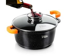 Vilde Granitinė puodai TERRUNA AROMA 24 cm, 4 l su stiklo dangčiu