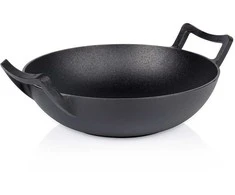Ketaus wok keptuvė Vilde Cast Line 32 cm, juoda