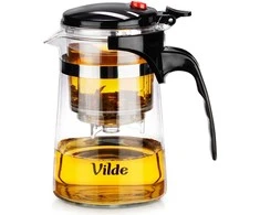 Vilde Stiklinis Arbatinukas 600 ml su Filtru