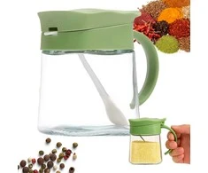 Virtuvės prieskonių indas su rankena, stiklinis 300 ml stiklinė + šaukštelis