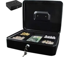 ISO TRADE Metalinis pinigų dėžutė Juoda Lockable 30x24x9cm