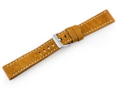 Odinis laikrodžio dirželis „Pacific W48“ – PREMIUM – camel/baltas – 24 mm