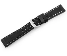 W48 odinis laikrodžių dirželis - PREMIUM - juodas/baltas - 22mm