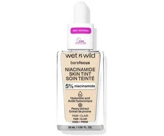 Wet n Wild Bare Focus Niacinamido odos atspalvio makiažas