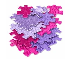 Woopie Sensoryinė Ortopedinė Puzzle Kiliminė 11 el. - Rožinė/Violetinė