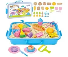 Woopie Kinetinis Smėlis 1,2kg Rinkinys – Restorano Stalas su Formelėmis