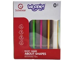 Woopie Baby WOOPIE Žaislas Elastingas Jautrumo Kubas Su Gyvūnais + Barška 7 vnt.