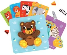 Woopie Medinė Dėlionė Žvėreliai Montessori FSC