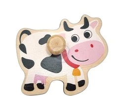 Woopie Žalias Medinės Puzzlės Montessori Ūkis su Tvirtinimo Detalėmis