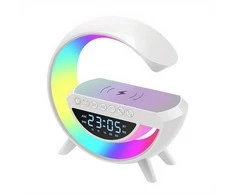 3in1 5W Garso kolonėlė su RGB apšvietimu, belaidžiu įkrovimu ir žadintuvu