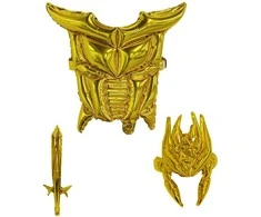 Armor theme pripučiamų šarvų rinkinys, auksinė spalva