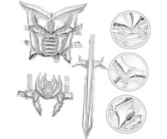 Armor theme pripučiamų šarvų rinkinys, sidabrinė spalva