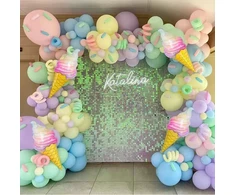 CREAM Ice Kreminis Themed Macaron balionų rinkinys (143 vnt)