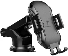 Techsuit CAPD032 universalus automobilinis telefono laikiklis su belaidžiu įkrovimu, 10W, juodas