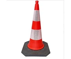 Šviesą atspindintis kelio kūgis su pagrindu, 100 cm (PVC)