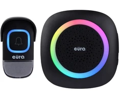 Bevielis durų skambutis Eura WDP-46A3 Juodas