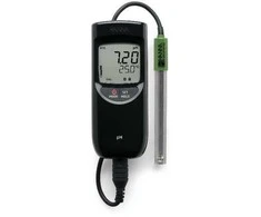 Išplėsto diapazono pH matuoklis su pH elektrodu ir temperatūros jutikliu Hanna HI991001