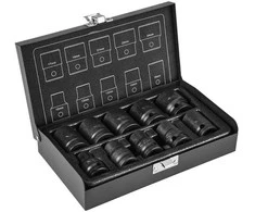 NEO smūginių galvučių rinkinys, 1/2", 10 vnt. (10–24 mm), CrV