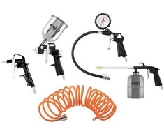 NEO TOOLS 5 dalių purškimo pistoletų rinkinys su viršutine taurele